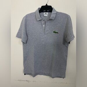 Lacoste Men Grey Short Sleeve Polo Size Medium